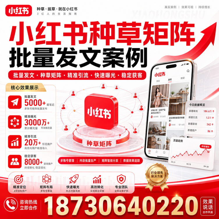昆明小红书种草矩阵批量发文案例